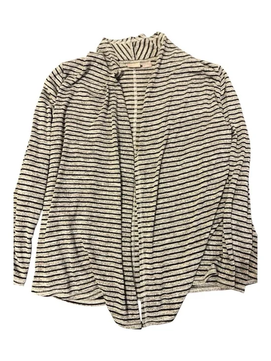 Chico's Zenergy Striped Open Front Cardigan‎ Draped Wrap Sweater Size 1 US 8/10