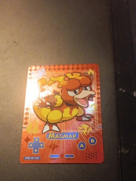 Pokemon Magmar Holographic Card - Red & Yellow