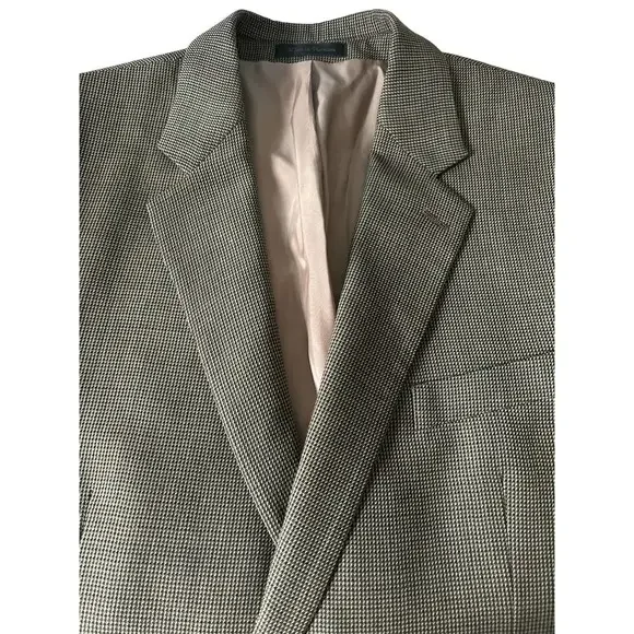 Lauren‎ Ralph Lauren Size 44L 100% Wool Blazer Jacket Houndstooth