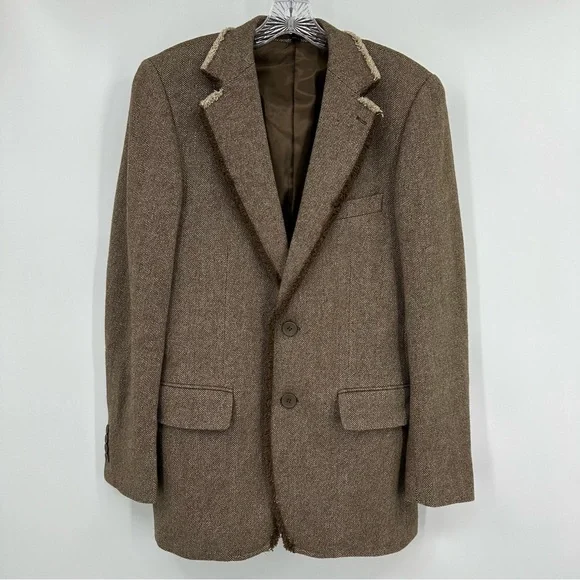 Black Rivet Herringbone Blazer Brown Size S