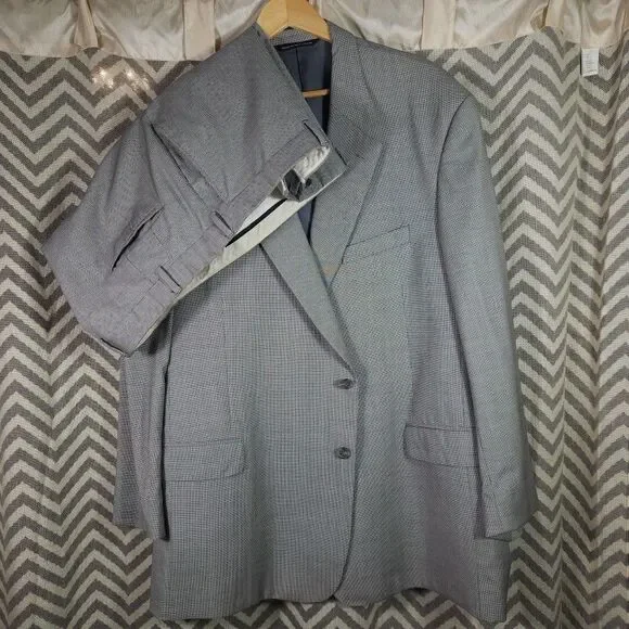 Coppley 1883 Reda Suit Houndstooth Super 110s Wool Blazer 52W Pants 46
