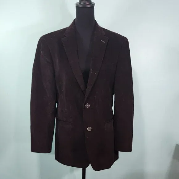 Tommy Hilfiger Brown Corduroy Two-button Blazer Jacket Lot L