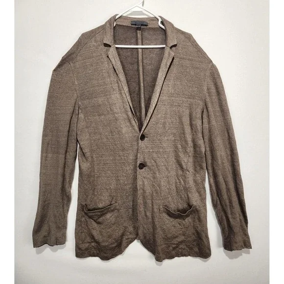 John Varvatos Men's XXL Brown Knit Blazer Sport Coat Two Button Casual Jacket