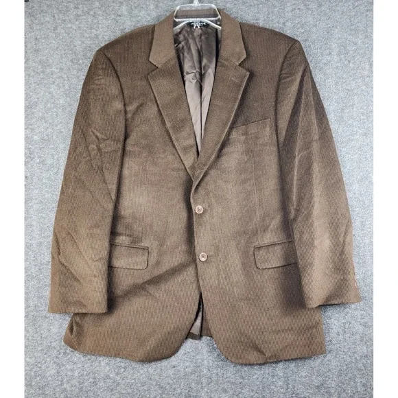 Jos A Bank Blazer Mens 43R Brown Wool Silk Corduroy Sport‎ Coat Jacket 2 Button