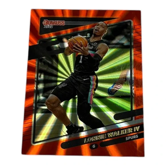 Lonnie Walker‎ IV 2021-22 Panini Donruss Orange Laser Parallel Card 25 Spurs NBA
