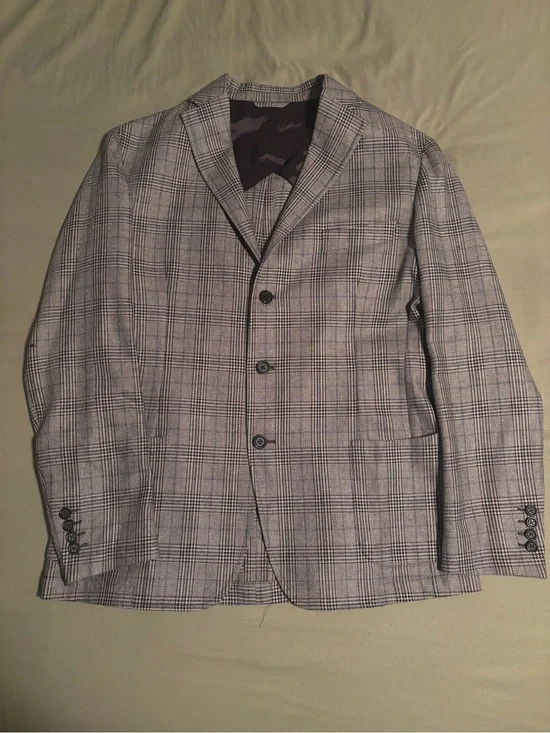Beretta Italy Men’s 54 / US 44 Wool Silk Glen Plaid Lanificio di Pray Sport Coat