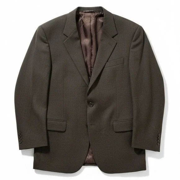 Jack Victor Montreal Olive Brown Blazer, Men's 42R Sport Coat Canada Virgin Wool