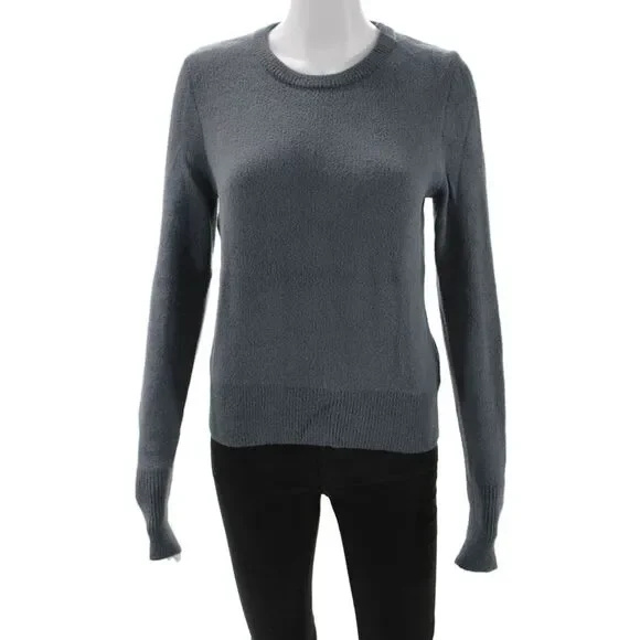 Decker Unisex Pullover Sweater Dark Gray Crew Neck Long Sleeve Size M