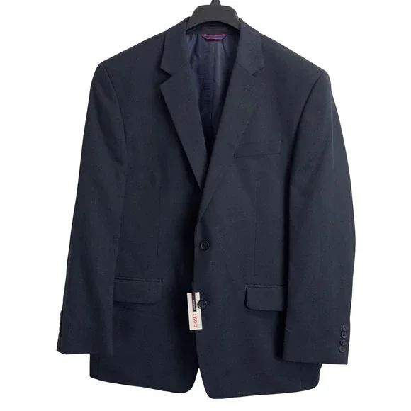 NEW IZOD Mens Suit Separate Blazer Navy Blue 2-Button Jacket 44R