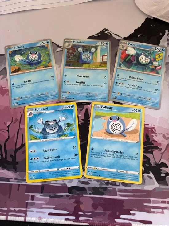Poliwag, Poliwhirl & Poliwrath Evolution Lot | Lost Origin + Pokémon 151 | 5/$25