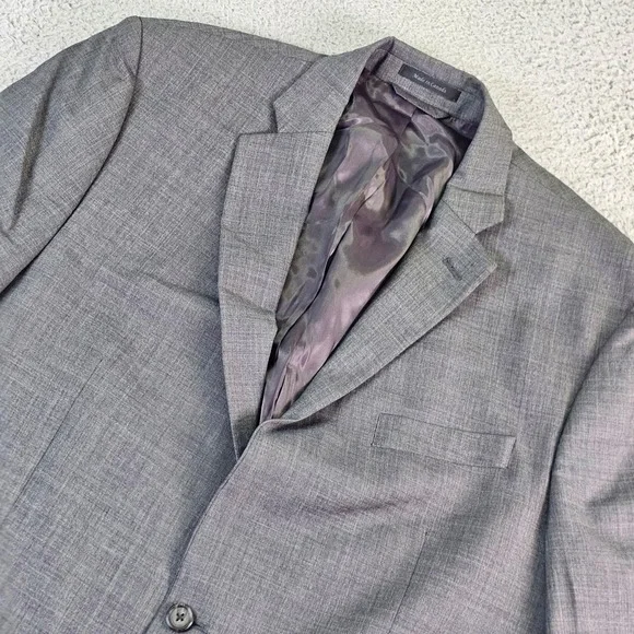 Lauren Ralph Lauren Suit Jacket Mens 48L Gray Wool Classic Fit Made In Canada