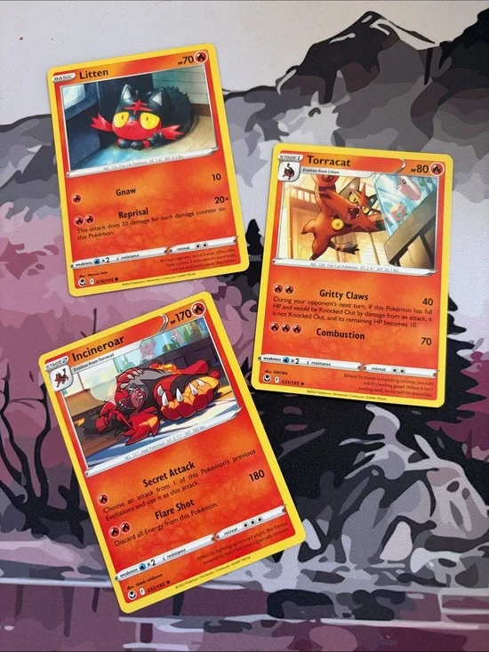 Litten, Torracat & Incineroar Evolution Lot | Silver Tempest | ✨5/$25✨