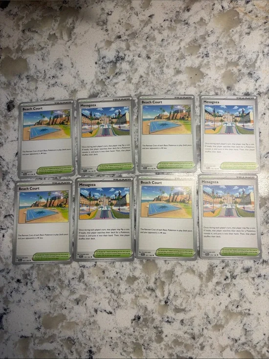 Pokémon Trainer Cards Beach Court & Mesagoza Stadium Playset Lot SV Base Set