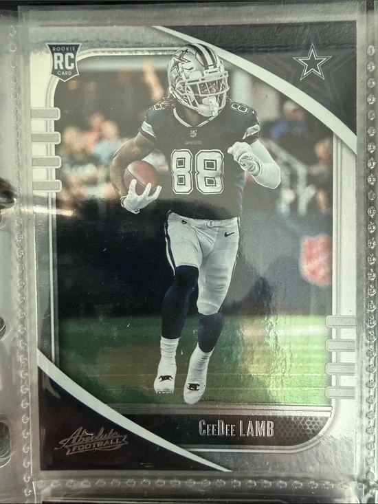 CeeDee Lamb Dallas Cowboys Rookie Football Card - Blue & White