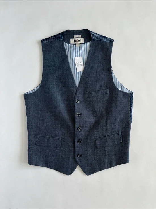 NWT Joseph Abboud Navy Blue Tailored Wool Vest