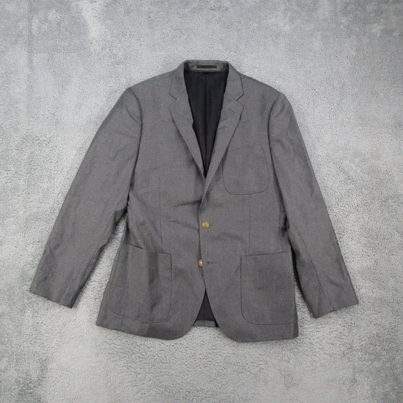 J.Crew Ludlow Blazer 38S Grey Loro Piana Super 130s Wool Anchor Button 03737