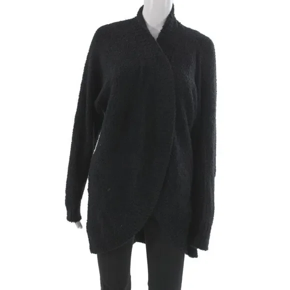 Ugg Unisex Mock Neck Cardigan Black Long Sleeve Size L