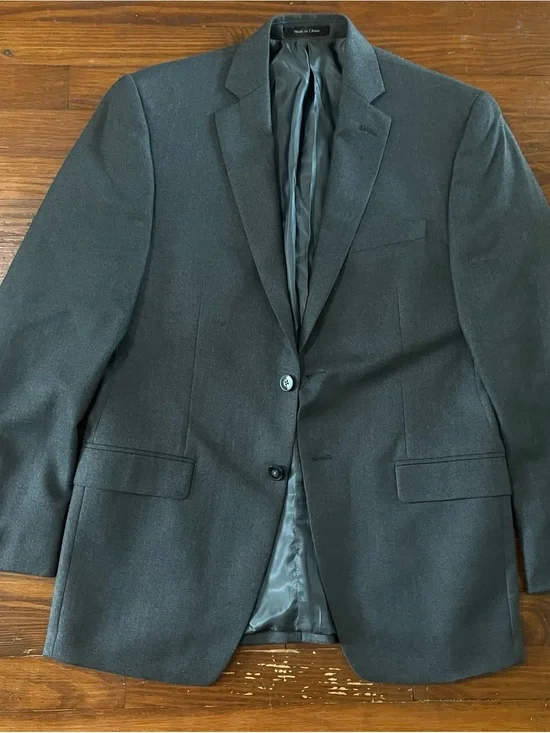 Calvin Klein Charcoal Gray Two-Button Wool Sport Coat