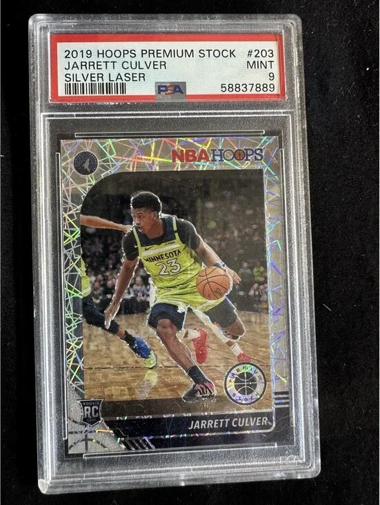 2019-20 Panini NBA Hoops Premium Stock Jarrett Culver #203 RC Silver Laser PSA 9