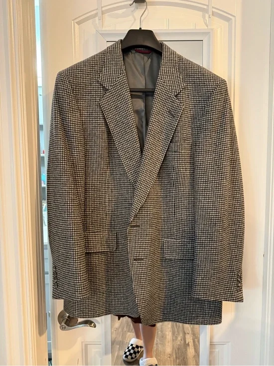 Hart Schaffner Marx Black & White Houndstooth Sport Coat
