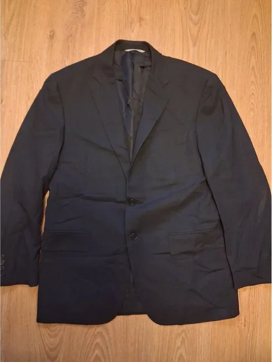 Canali Sport Coat 40R Navy Wool Made in Italy Double Vented