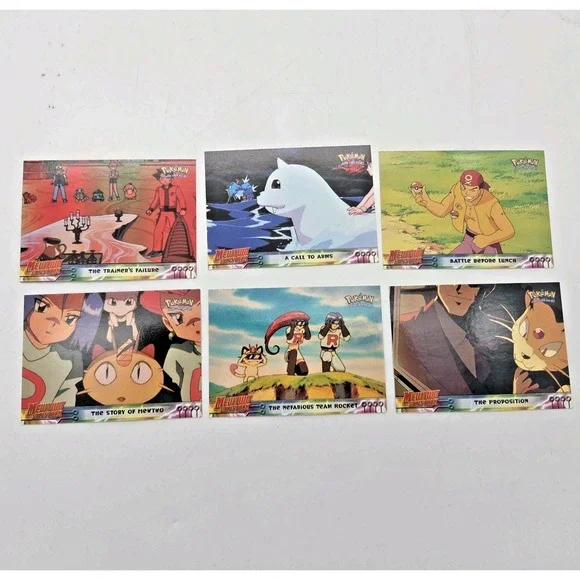 Topps Pokemon Mewtwo Strikes Back Movie VTG Trading Cards LOT Of 6 NO DUPLICATE