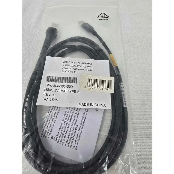 Honeywell Primax CBL-500-300-S00 5V USB Type A to RJ45 Scanner Cable Black NEW