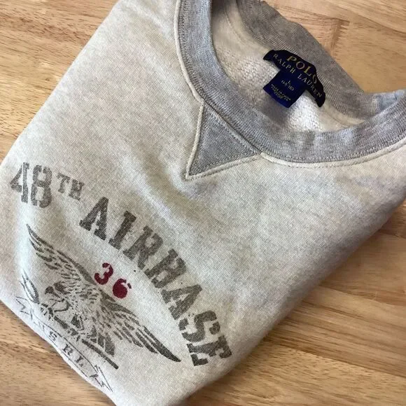 EUC Boys Polo Ralph Lauren‎ 48th Airbase Training Sweatshirt