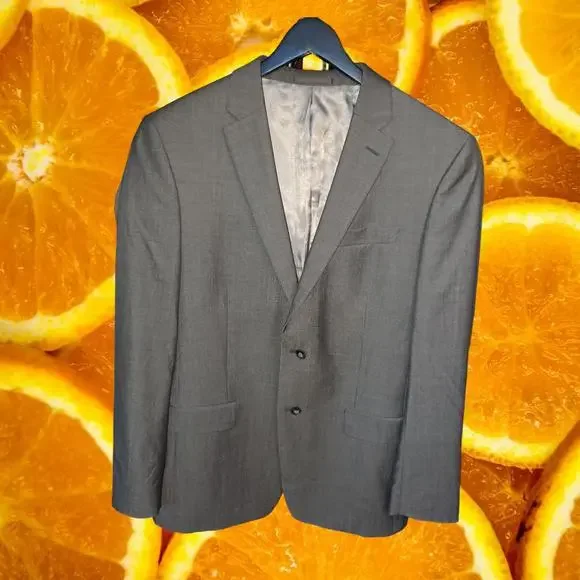 Calvin Klein Blazer Slim Fit Dark Gray 2‎ Button Size 42L