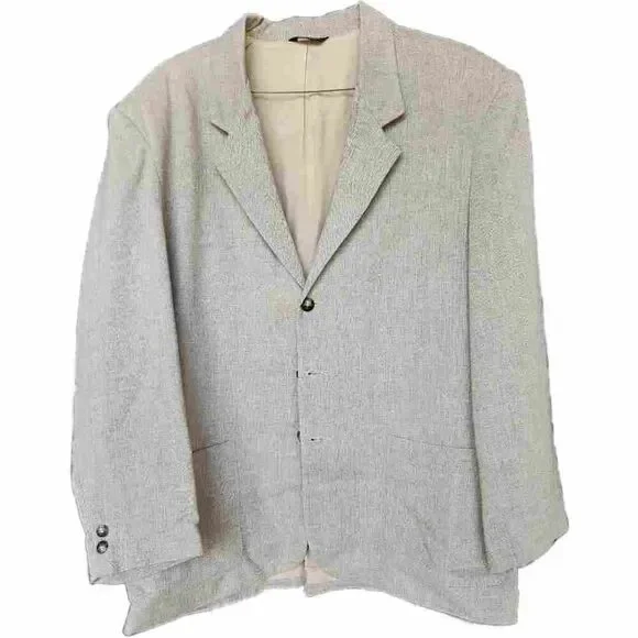 City Streets Men's 90s grey blazer 3 button formal dressy coat XL