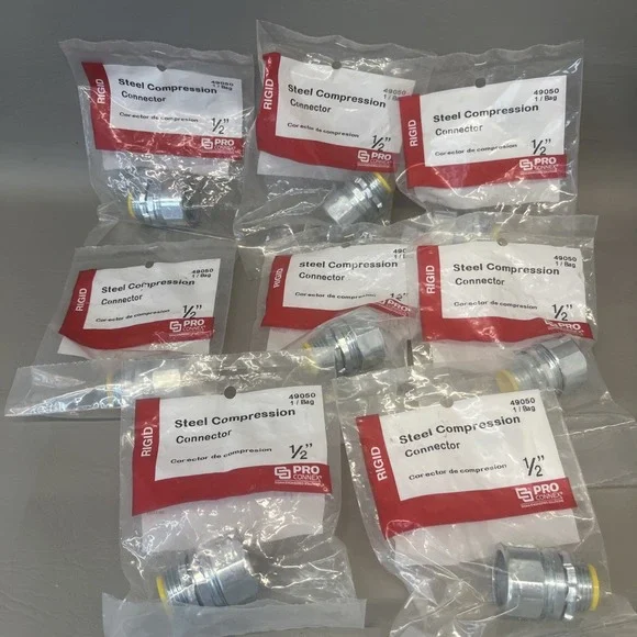 Sigma Engineered Solutions 49050, 1/2 in Zinc-Plated Steel Compression Connector