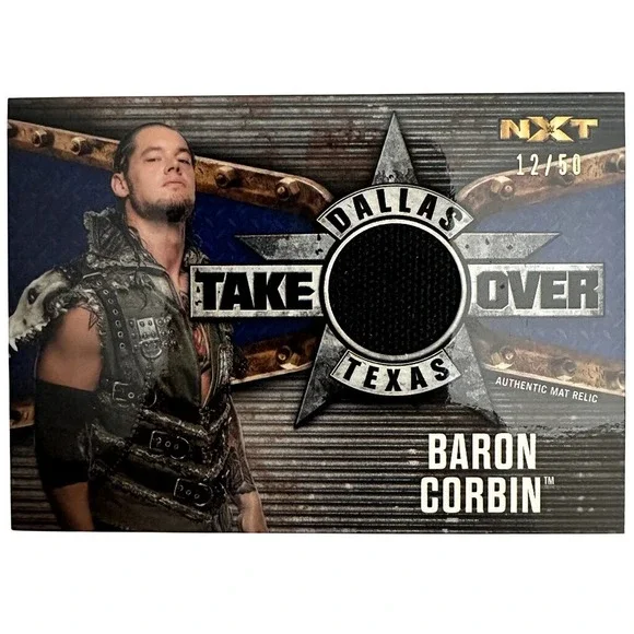 Baron Corbin 2017 Topps WWE NXT TakeOver Dallas Mat Relic Card 12/50 Wrestling