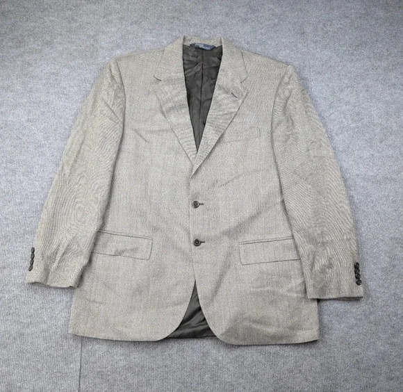 Vintage Polo Ralph Lauren Blazer Mens 44R Silk Wool Italy Preppy Quiet Luxury