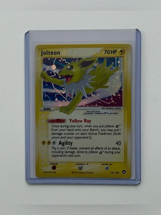 2007 POKEMON EX POWER KEEPERS #101/108 JOLTEON GOLD STAR Fan Art DIY Custom Card