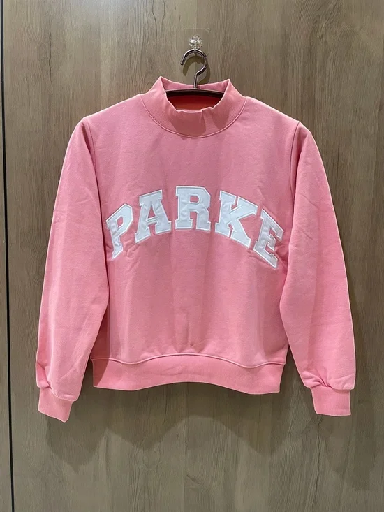 Parker Pink Mock-Neck Crew Sweatshirt