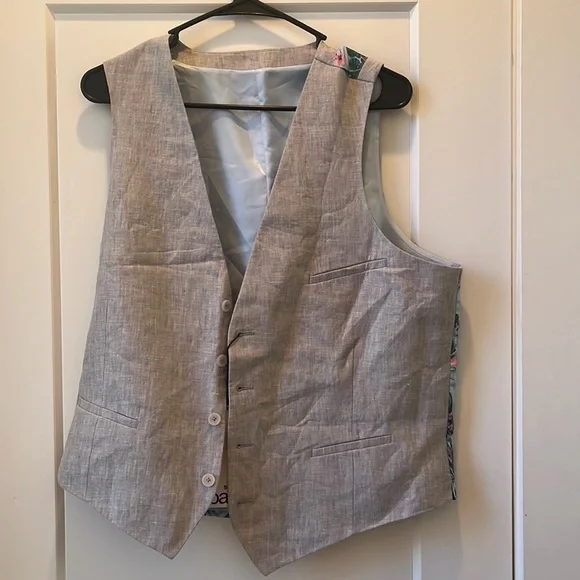 NWT‎ Bar III Men's Slim-Fit Linen Suit Vest