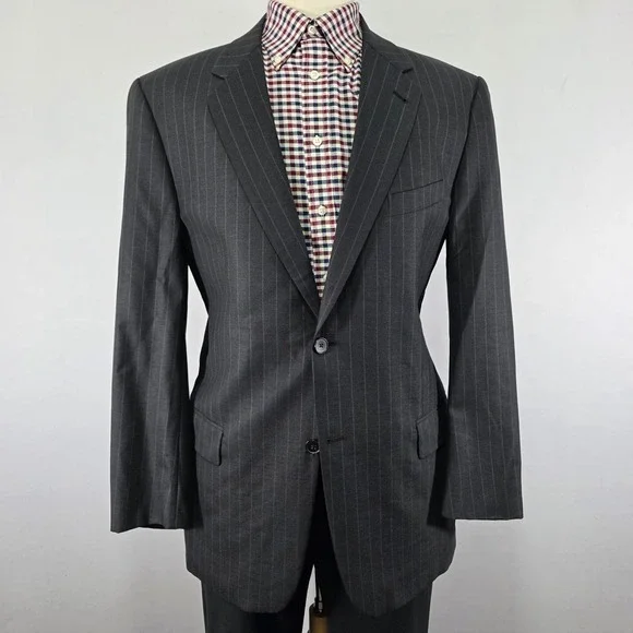 Joseph Abboud Men's Sport Coat Blazer Two Button‎ Charcoal Striped Wool Size 42R