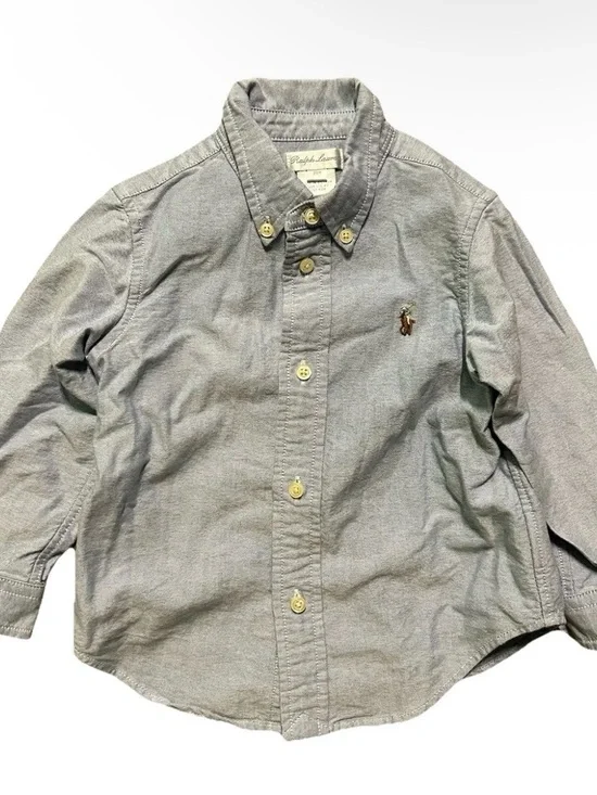 Toddler Boy Ralph Lauren Light Blue Button Down Shirt Size 24 Months