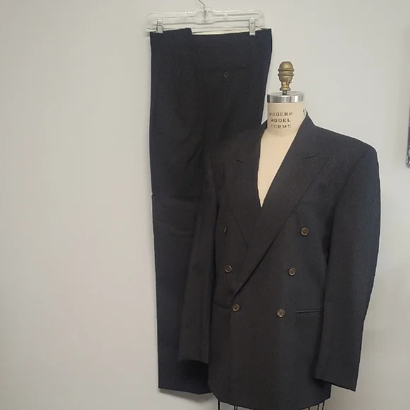 Redealli Men's Wool Double Breasted Suit