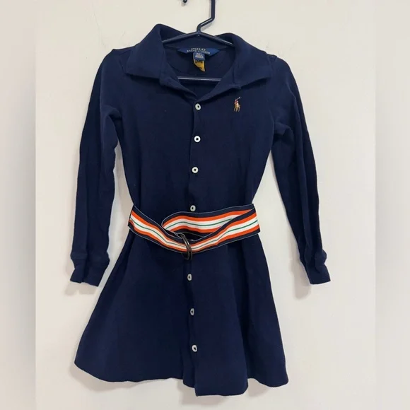 Ralph Lauren Navy Kids Dress with Belt