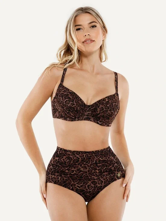 Popilush Shapewear Ruched Tummy Control Bikini Set