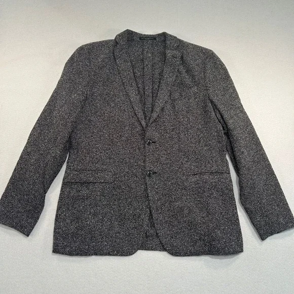 John Varvatos Blazer Mens 42 Black White Knit Salt Pepper 2 Button Sport Coat