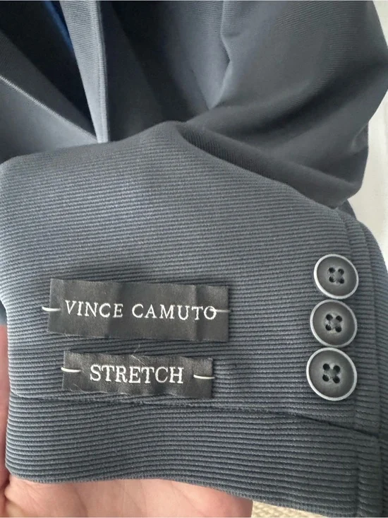 Vince Camuto Charcoal Grey Stretch Ribbed Blazer XXL Modern Tailored NWT Suit