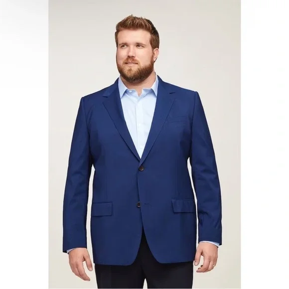 Bonobos navy blue blazer 44L Preppy Double Button Dressy Work Office Suit Jacket