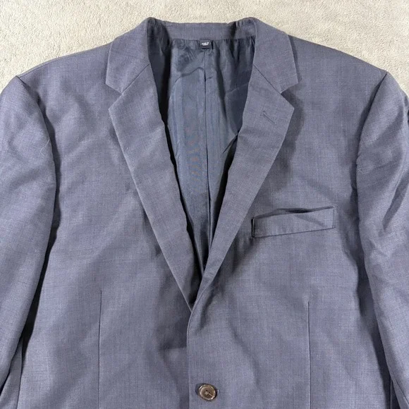 J.Crew Thompson Blazer Mens 44R Navy Blue Good Worsted Wool Two Button Jacket