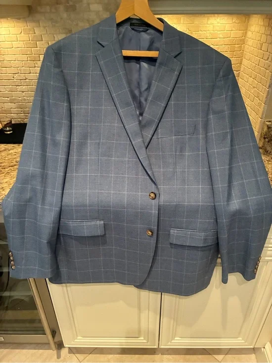 Lauren Ralph Lauren Light Blue Windowpane Sport Coat