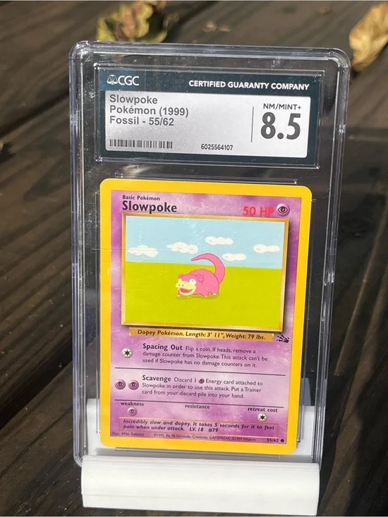 Pokemon Slowpoke Trading Card Pink Yellow Purple