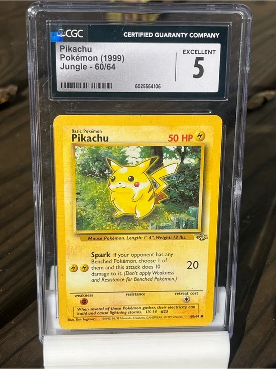 Pokemon Pikachu Jungle 1999 Graded Card - Yellow & Green Artwork