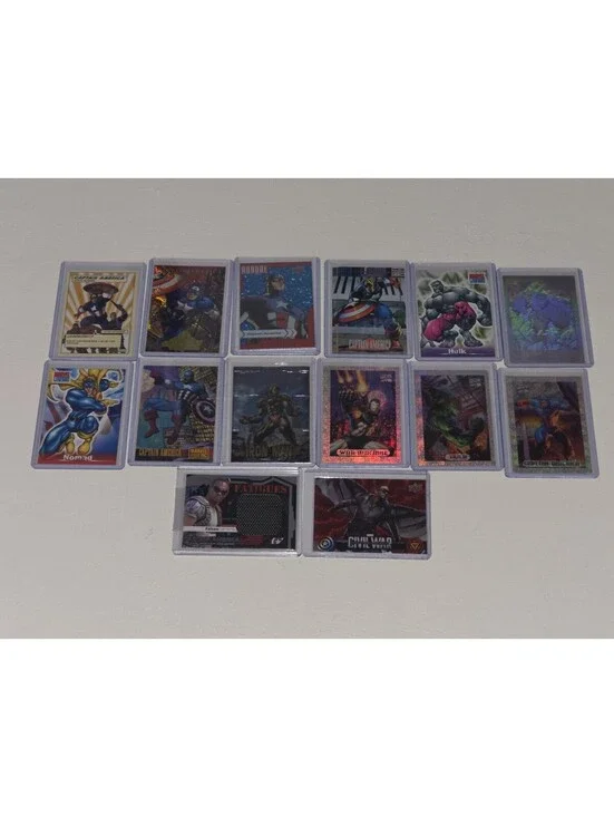 Various Marvel AVENGERS Trading Card Inserts - Captain America Hulk Falcon Patch
