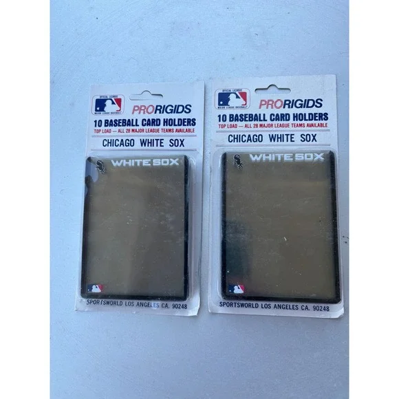 Vintage ProRigids Chicago White Sox Baseball Card‎ Holders 2 Packs 20 Total MLB